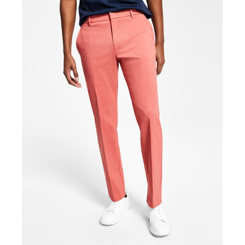 Tommy Hilfiger Mens Modern fit Dress Pants 36 / 30 Red Solid Stretch
